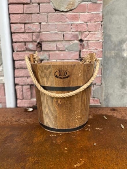 Eiken houten Emmer "Dark oil" met Touw / 20 liter