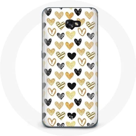 Case voor Samsung A5 2016 Abstracte textuur achtergrond zwarte harten