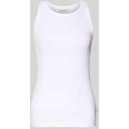 Shaped fit tanktop van geribde jersey met ronde hals