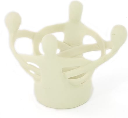 Beeld Polystone Vriendenkring 4 Personen Wit (15 cm)