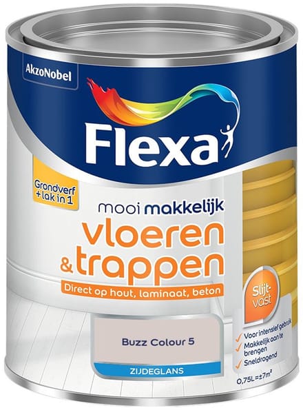 Flexa - Mooi Makkelijk Vloeren & Trappen Zijdeglans - Buzz Colour 5 - Mengverf - 750 Ml
