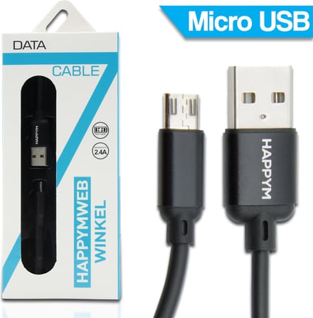 Micro USB Kabel 2 Meter - Micro USB naar USB 2.0 datakabel