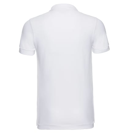 Russell Effen Heren Stretch Poloshirt (Wit)