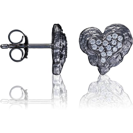 Orphelia 'Hazel' Dames 925 Sterling Zilver Stud Oorbellen - Zwart ZO-7082/2