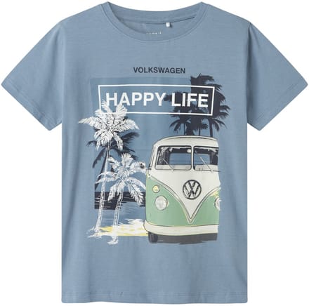 NAME IT - NKMFATTIZ VW NREG SS TOP BOX SKY - Jongens - T-shirts