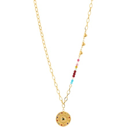 Luxenter Multicolour Crystal Halsketting afgewerkt in 18K geel goud - Targey