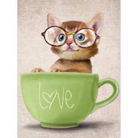 Peinture diamant œil de chat, affichage complet, point de croix, broderie, strass ronds complets 20x30cm beige