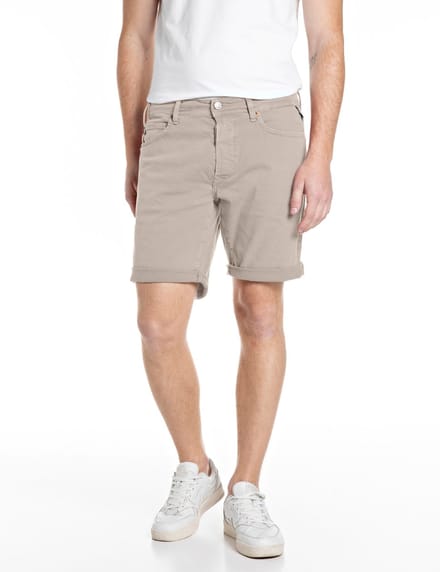 Replay RBJ 981 Denim Tapered Shorts, Beige