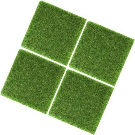 Kunstgras Matten - Nep Gazon - Modelbouw Decoratie - Snijdbaar Materiaal - 4 Stuks - Groen