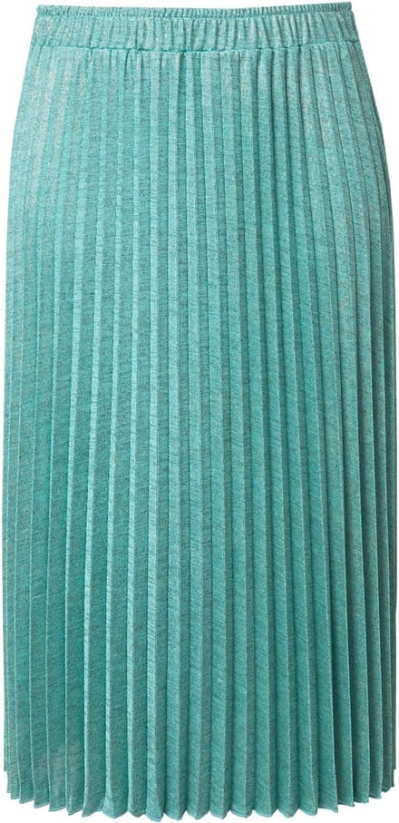 MIAMODA - Dames - Geplooide rok straight fit glittereffect - Jade - Maat 54+