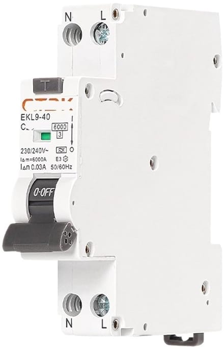 Beveiligingsschakelaar - Stroomonderbreker - Elektrische Beveiliging - Type A RCD - 6KA 30mA - Grijs