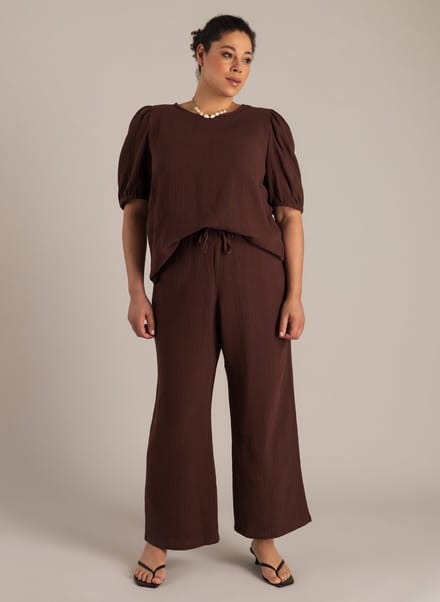 YEST CURVE Noreen Tops - Coffee Brown - maat X-0(44)