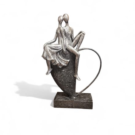 Sculptuur Just US - 5x23x29 cm - polyresin - antiek silver