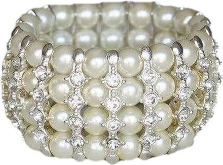 Parelarmband 4-laags met strass