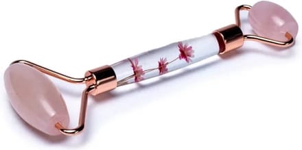 Massage Roller - 14 cm - Roze - Rozenkwarts - massage roller - massage stick - massage roller lichaam - massageroller gezicht