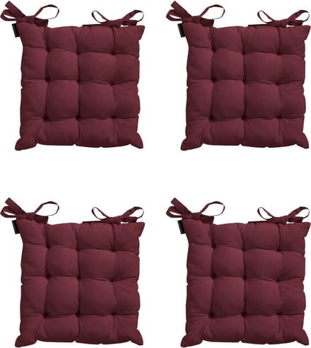 Madison - Zitkussen - Universeel - 4stuks - 46x46 cm - Bordeaux - Tuin