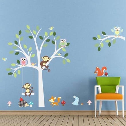 Muursticker XL Kinderkamer Boom met Dieren 160 x 105