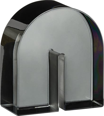 HÜBSCH INTERIOR - Boekensteun van rookglas - 10x5xh11cm
