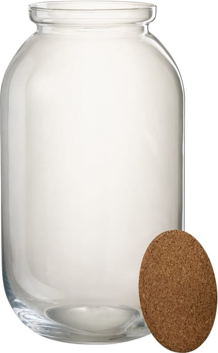 J-Line voorraadpot Roxy - glas/kurk - transparant - large