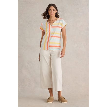 White Stuff Nelly Notch Neck Tee Natural Taglia: 8 | Maglie Sportivi Outlet | Donna