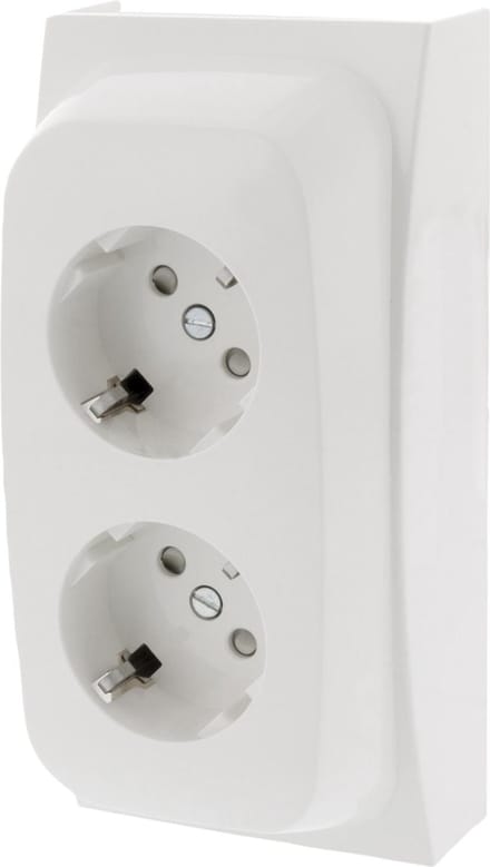 Attema K40 contactdoos – 2–voudig – randaarde – polarwit