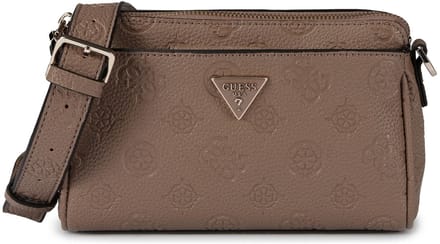 GUESS schoudertas Cresidia II Mini Xbody Top Zip Bag Dark Taupe Logo