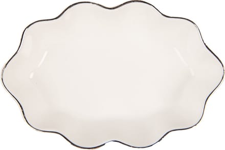 Clayre & Eef Zeepbakje 15x10x3 cm Wit Keramiek
