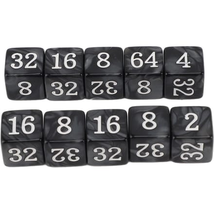30 STUKS Cijferdobbelstenen Zeszijdig Veelvouden van 2 Cijfer Plastic Lichtgewicht Draagbare Dobbelsteenblokjes voor Lesgeven Bordspellen zwart