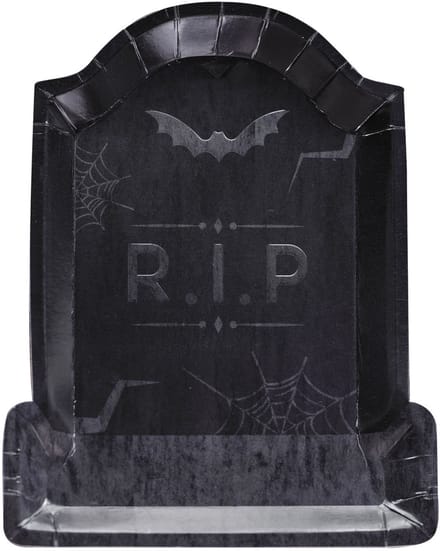 RIETHMULLER - 8 kartonnen grafsteen borden RIP Halloween