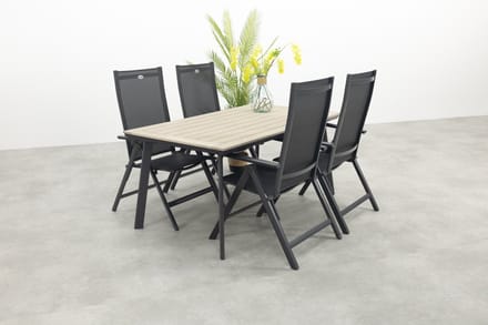 Hartman Napoli/Vigo 160x90 cm. verstelbare tuinset 5-delig