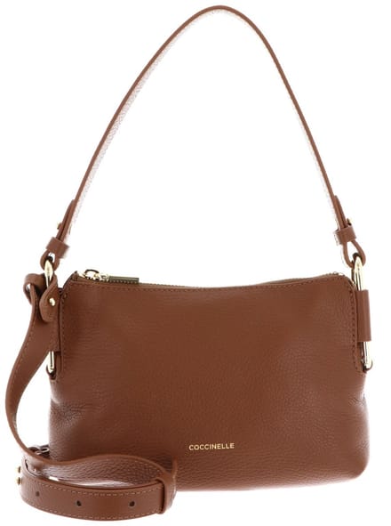 COCCINELLE Leren schoudertas Rebekka Mini Bag Grained Leather Cognac bruine