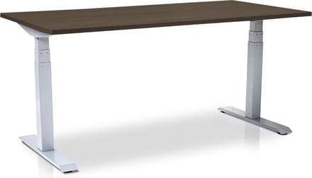 Zit-sta bureau elektrisch verstelbaar - MRC PRO NEN-EN 527 | 140 x 80 cm | frame wit - blad bruin eiken | Memory functie met USB | 150kg draagvermogen