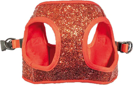 Croci Xmas Redmania hondentuig rood met glitter en dubbele D ring S 35-45CM