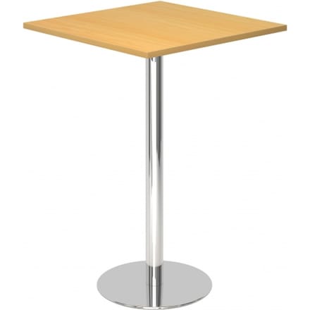 BISTRO H88Q C - Systeem conferentietafel Beuken 80 x 80 Chroom