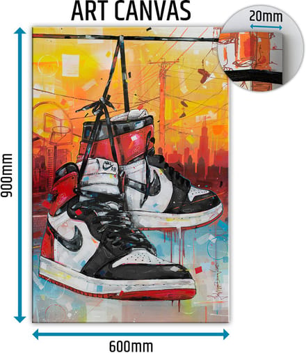 Sneaker canvas powerlines black toe 60x90 cm