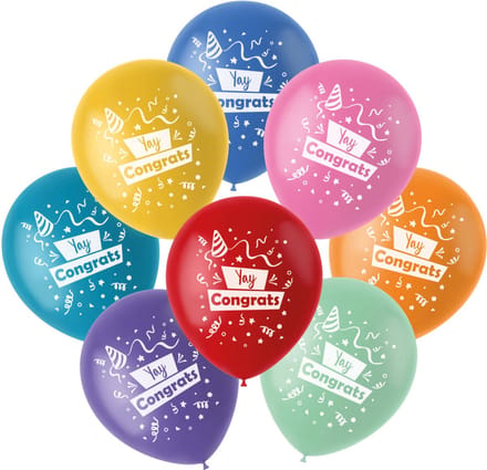 Folat - Ballonnen Color Pop YAY Congrats 23 cm - 8 stuks