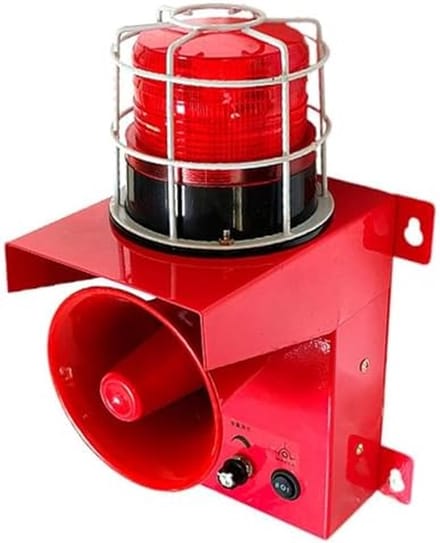 Industriële Sirene - Alarm Lamp - Waarschuwing Geluid - Instelbaar Volume - IP65 Waterdicht - Rood