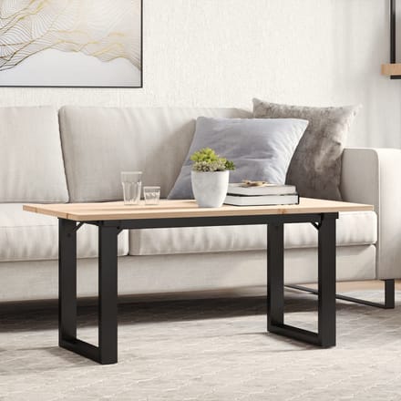 vidaXL - Salontafel - O-frame - 100x50x45 - cm - massief - grenenhout - en - staal