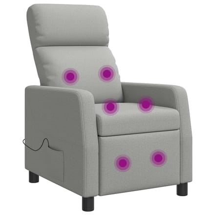 vidaXL - Massage - Relaxstoel - Wolkgrijs - Stof