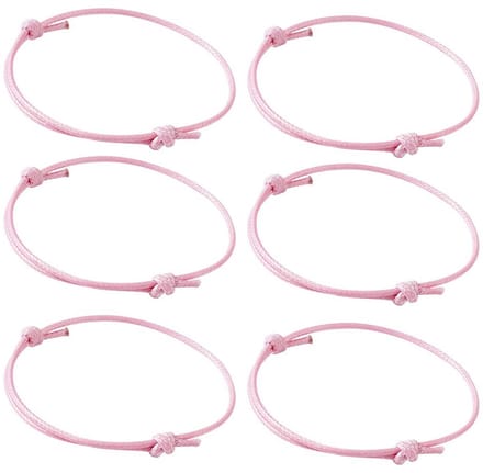 Cosensi - Dailygoods - Set van 50 Verstelbare Vriendschapsarmbanden van Gewaxed Polyester in Roze