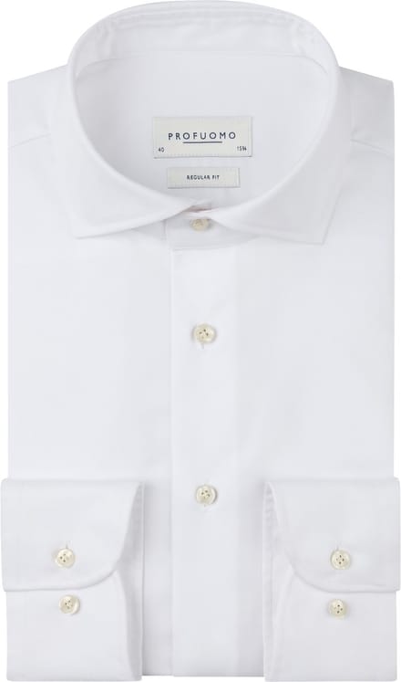 Profuomo regular fit heren overhemd - twill - wit