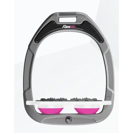 Platte Ultra Grip Aluminium/ Wit/ Roze stijgbeugels Flex-On Green Composite