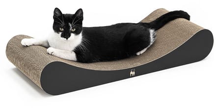 Petrebels Krabkarton voor Katten - Lily 75 - Zwart - Stevig Karton - Design Krabplank - 75 x 31 x 13 cm