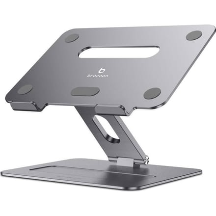 Support Ordinateur Portable Laptop Stand Brocoon Support PC Tablette Réglable pour MacBook Universel 10-17  Aluminium Gris