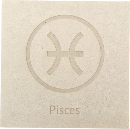MGM Trading - Horoscoop - Vissen - Pisces - 3mm MDF - 15 bij 15 cm - Laser gegraveerd