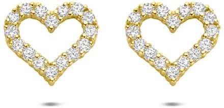 9K Geelgouden 9k oorknoppen hart zirkonia 7 mm - 8000268