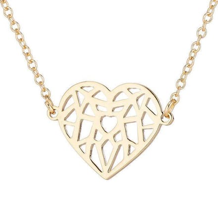 24/7 Jewelry Collection Hart Ketting - Goudkleurig