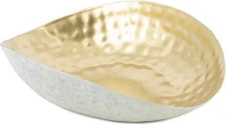 HomeBound by KY | Schaal metaal druppel wit met goud | decoratieve schaal