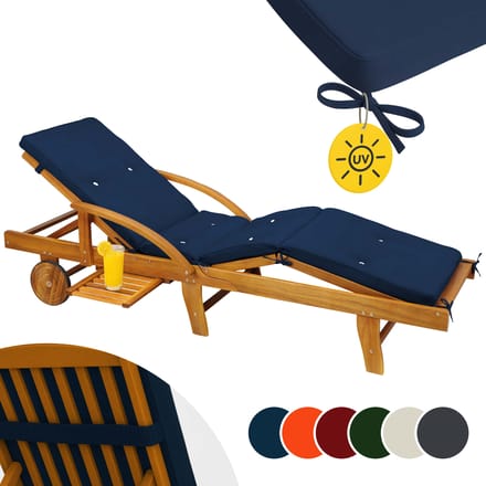 Detex Ligbedkussen - Weerbestendig UV bestendig 195x55x5cm - Blauw