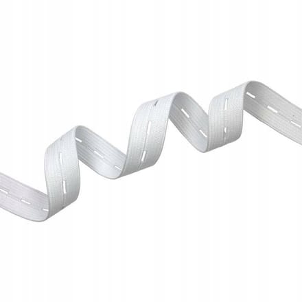 Witte Knop Elastiek 30mm - 5m Rol - Kwaliteit I